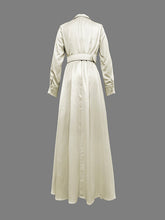 Long Sleeves Loose No Belt Solid Color Notched Collar Maxi Dresses